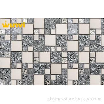 Electroplate Backsplash Glass Mosaic Wall Tile With Classic